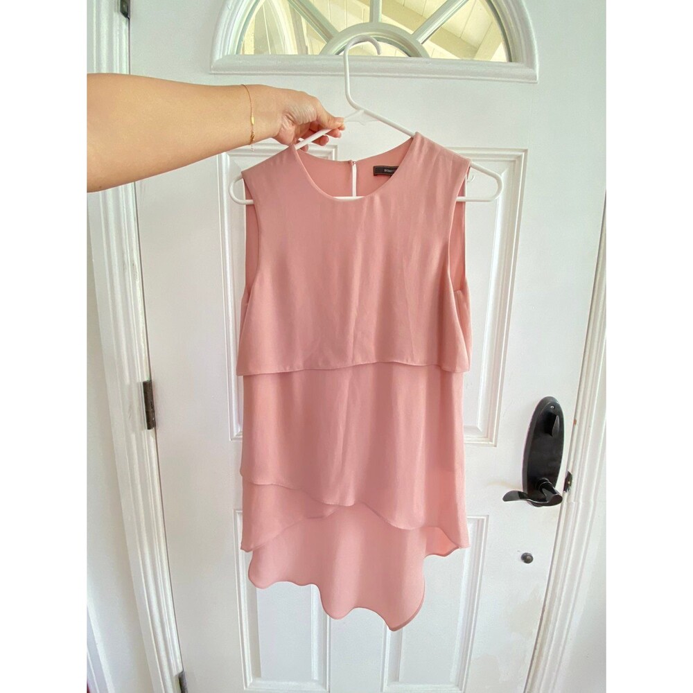 BCBG women’s layers sleeveless top XXS dusty pink